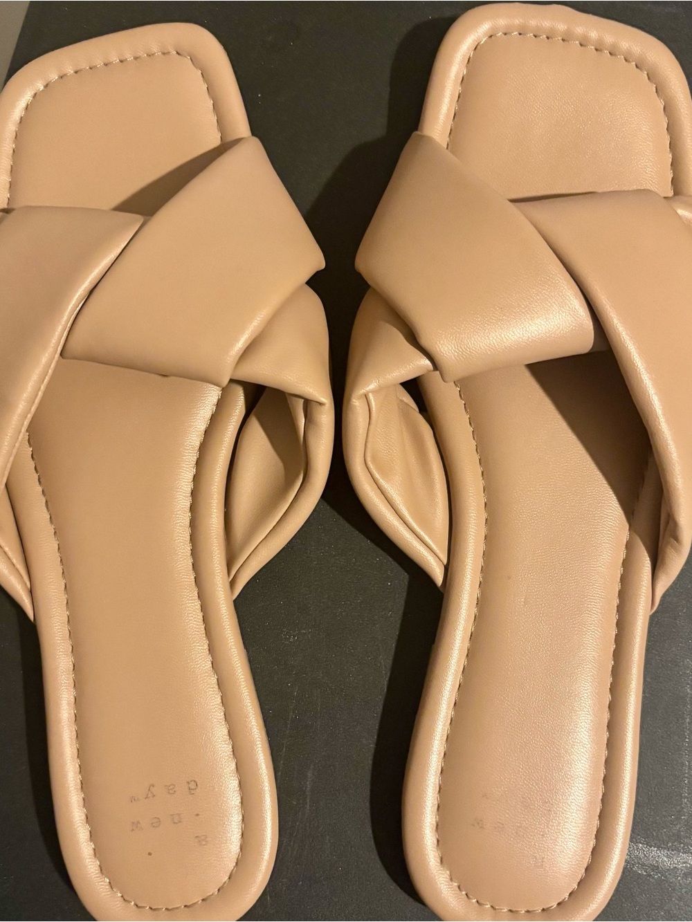 a new day Beige Twisted Slide Sandals
